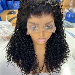 Perruque frontale Super Double Drawn Pixie Curl 13*4 en dentelle, 100% cheveux humains, couleur noir naturel, perruque Pixie sans colle, pleine densité - Product Image 2