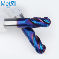 Vollhartmetall-Kugelfräser mit 2 Schneiden, CNC-Fräser HRC65, Nano-beschichtet für Stahl und Metall