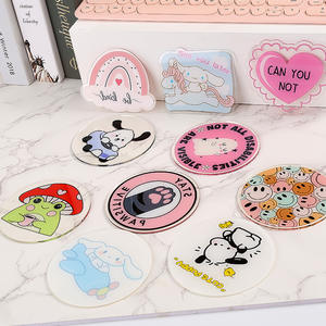 Dessous de verre rond en acrylique personnalisé mignon imprimé UV usine de conception de fée de dessin animé pour tasse de <span class=keywords><strong>cocktail</strong></span> sur le bureau - Product Image 3