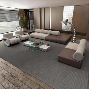 Ensemble de canapés droits pour <span class=keywords><strong>réception</strong></span> d'entreprise, double combinaison, style luxueux, en daim et cuir anti-griffures, personnalisable pour salon de beauté - Product Image 3