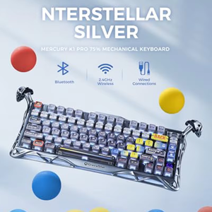 GravaStar Mercury K1 Pro Wireless Mechanical Gaming <b>Keyboard</b> 75% Layout RGB Customizable <b>Keyboard</b>, Hot-swappable Linear Switches - Product Image 2