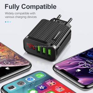 สินค้ามาใหม่ 2026 อุปกรณ์อิเล็กทรอนิกส์ 5V 3A ชาร์จเร็ว 3USB พร้อมหน้าจอแสดงผลดิจิตอล ลายเส้นบนพื้นผิว ที่ชาร์จ อะแดปเตอร์สำหรับเดินทาง - Product Image 5