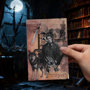 Paquete de 15 Hojas de Pegatinas PET: <span class=keywords><strong>Serie</strong></span> Universo Gótico - Personajes Góticos y Escenas, Materiales para Cuadernos Hechos a Mano - Product Image 4