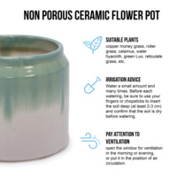 Livraison Gratuite Stock US Expédition Rapide en 3 Jours Ensemble de 2 Pots de Fleurs en Céramique Faits Main Vert-Blanc Glaçure Respirante pour Jardin