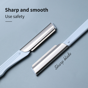 Rasoir à <span class=keywords><strong>sourcils</strong></span> permanent en acier inoxydable LMLTOP, lame carrée, non pliable, outil de dermaplaning pour une épilation faciale efficace - Product Image 5