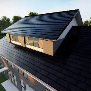 Cina produttore tegole solari ad alta potenza struttura fotovoltaica tetto inclinato tegole solari BIPV per tetto