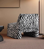 Fauteuil individuel style Wabi-Sabi à motif tigre vintage, chaise longue de luxe moderne haut de gamme pour salon et chambre