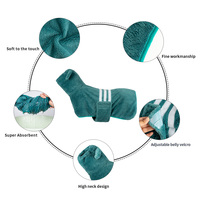 Peignoir de bain pour chien en microfibre respirante et absorbante, serviette pour animaux de compagnie pour sécher les manteaux de lévriers, vêtements de luxe, solides et élégants