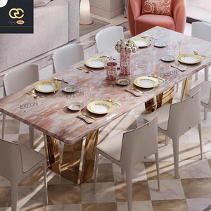 <span class=keywords><strong>2025</strong></span> новейший итальянский дизайн, мебель для ресторана, роскошный мраморный обеденный стол, вилла, семейный Многофункциональный обеденный набор - Product Image 3