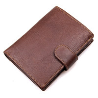 Nouveau Portefeuille en Cuir Véritable au Design Rétro, Anti-vol RFID, Porte-cartes, Modèle Court à Trois Volets, Grande Capacité, Porte-monnaie