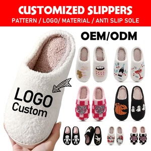 Winter Indoor Warm Closed Toe TPR Non-Slip Pink Christmas Santa Printed House <strong>Slippers</strong> for Women <strong>Xmas</strong> Holiday Gift Wholesale - Product Image 4