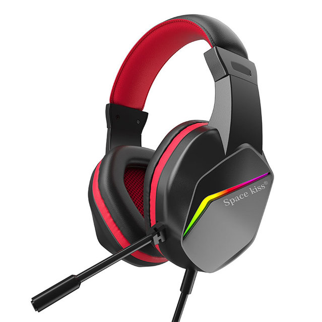 Hot Selling Wired Gaming Headset Over-Ear Noise Canceling Headphones Mic RGB LED Backlight Travel-Friendly 40MM Driver IPX-2