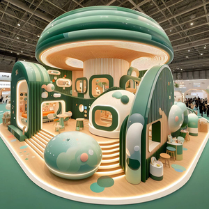 Stand d'exposition pliable et portable à montage rapide, service de personnalisation sur mesure, stand modulaire en bois pour exposition 20x20 pieds - Product Image 1