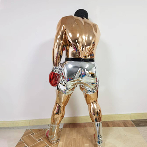Nuevas llegadas fibra de vidrio <span class=keywords><strong>Ali</strong></span> estatuilla escultura persona famosa galvanoplastia resina tamaño real Boxer estatua Boxer hombre escultura - Product Image 5