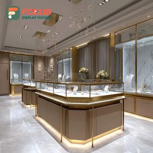 High Visibility High End Jewelry Display Case Metal <b>Frame</b> Jewelry Shop Glass Showcase - Product Image 4