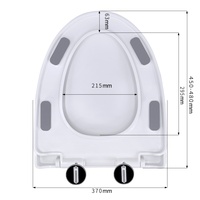 XJ-989 Siège de toilette en plastique de haute qualité, grande taille, à fermeture lente, accessoires de salle de bain, couvercle de toilette