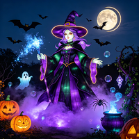 Linterna de Bruja de Halloween con Iluminación LED para Exteriores, Certificación CE