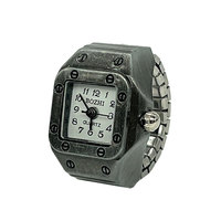 Jam tangan cincin Retro, jam tangan cincin kecil, jam tangan kuarsa elastis, merek baja, Punk Vintage, cincin Mini lama