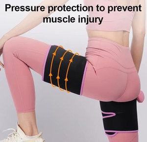 Attelle de <span class=keywords><strong>cuisse</strong></span> unisexe à double bande de compression, antidérapante, en néoprène, <span class=keywords><strong>pour</strong></span> soulager les douleurs musculaires, réglable - Product Image 4