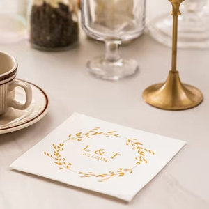 Serviettes en papier 3 plis pour dîner et boissons, idéales pour les mariages - Commande urgente - Product Image 1