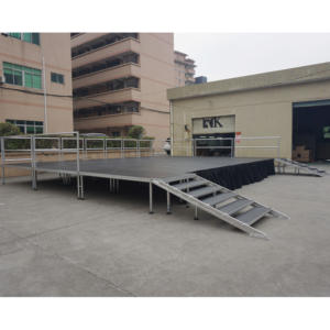 Plataforma de escenario portátil moderna de 4 pies x 8 pies, altura ajustable, para festivales y espectáculos. - Product Image 6