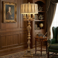 Lampe sur pied élégante en laiton doré, éclairage vertical pour hall d'hôtel de luxe, villa, salon