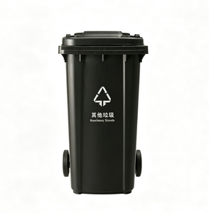 Poubelle en <span class=keywords><strong>plastique</strong></span> de <span class=keywords><strong>120</strong></span> L avec roues et couvercle, bac à déchets extérieur, poubelle à roulettes pour la collecte des déchets commerciaux - Product Image 5