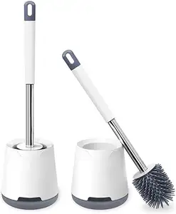 Eco-Friendly Double Sided Toilet Cleaning Brush Set with Handle Bathroom Holder for Hockey Brush-Wholesale Household Product