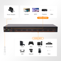 Switch HDMI 8x1 ODM 8 Port masuk 1 keluar Saklar Video Jarak Jauh 4K60Hz Mendukung EDID Auto-scan Auto-deteksi untuk Pusat Perintah & Kontrol