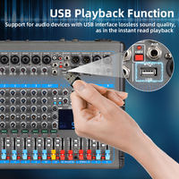Consola Mezcladora de Audio BHA GT8P de 8 Canales con Amplificador Integrado de 250W*8 Ω, Mezcladora de DJ para Sonido en Vivo, Actuaciones en Escenario y Conferencias