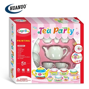 Niños DIY Hands-on Painted Tea Set Color Kit pintado a mano Juguete Pintura de cerámica <span class=keywords><strong>para</strong></span> niños Pintura - Product Image 2