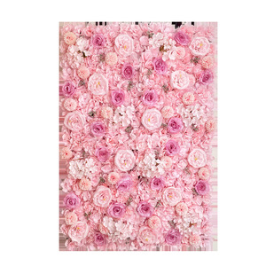 Mur de fleurs artificielles en soie (rose, pivoine, hortensia) pour mariage, remise de diplôme, Halloween, Nouvel An – Résistant aux UV, écologique, longue durée - Product Image 5
