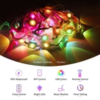 Éclairage de Noël, lumières LED imperméables pour les avant-toits, lumières extérieures intelligentes RGBIC permanentes