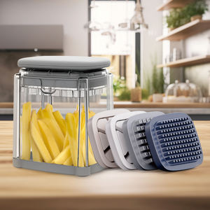 Coupe-légumes multifonctionnel en plastique à 4 lames en acier inoxydable pour frites et chips, avec boîte de rangement – Vente <span class=keywords><strong>chaude</strong></span> - Product Image 2