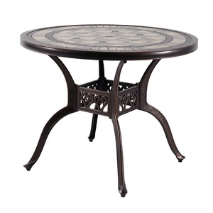 Juego de sillas redondas de aluminio fundido para jardín al aire libre, muebles de patio trasero de secado rápido - Product Image 6