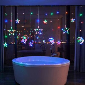 Twinkle Star 138 LED Star Moon Curtain <b>String</b> Curtain Window Decor <b>String</b> <b>Lights</b> 8 Modes Decorations for Ramadan - Product Image 3
