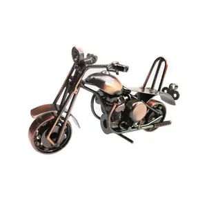 Small Wrought Iron Motorcycle Model Metal Crafts Creative Birthday Gift Home Decoration Accessories