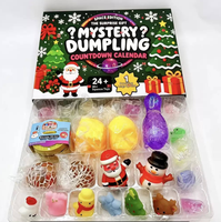 Nouveauté : Calendrier de l'Avent 24 Jours Thème Père Noël – Boîte Mystère Douce et Moelleuse en Forme de Dumpling, Jouets Anti-Stress Fidget