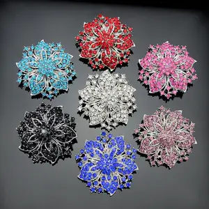 Clothing Accessories Full Diamonds Gemstone Crystal Corsage Bauhinia Large Wreath brooches pins for women