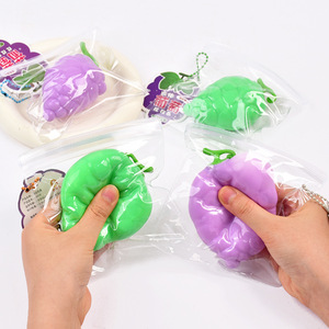 Stress Relief 10cm Fluid Sweat Grape TPR Squeeze Toy for Kids and Adults 5 to 7 Years New Creative Souvenir for Easy Mood - Product Image 2