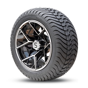 Roues et pneus usinés/noirs brillants de 12 pouces 215/35 à 12 pneus pour toutes les voiturettes de golf - Product Image 1