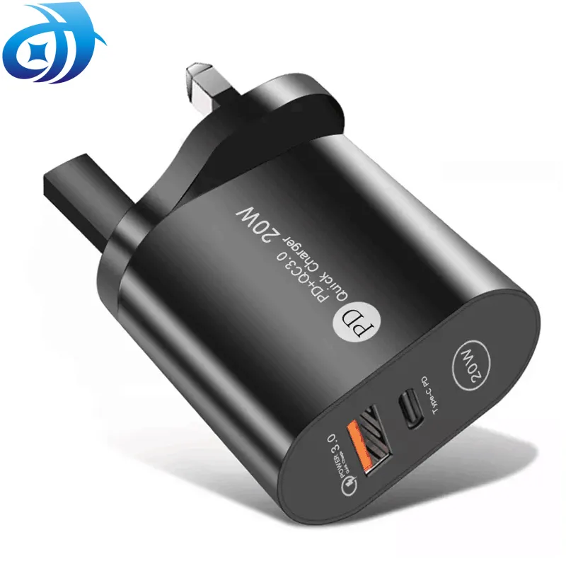 12W 20w double port usb c type c plug Pd 5v 2A Us Eu Uk Quick fast usb wall charger adapter for cellphone charger