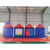 Jeu gonflable 4-en-1 en PVC durable pour fêtes et événements : Cible de football, basket-ball et jeu de tir flottant