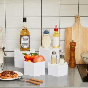 Acryl Sechseck Buffet Riser 6 Stück Set Große weiße Food Display Ständer mit hohlen Böden für Party & Hochzeit - Product Image 4