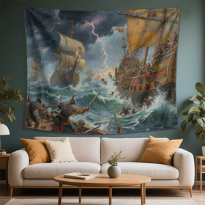 Art européen personnalisé fait à la main tenture murale <span class=keywords><strong>tapisserie</strong></span> tissé coton <span class=keywords><strong>tissu</strong></span> avec imprimé Aubusson Design tapisseries - Product Image 1