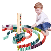 El mejor regalo para niños TCXW031102, coches eléctricos de animales, tren de dominó educativo de inteligencia para niños de madera con sonido ligero para niñas
