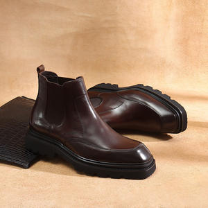 Grande Promotion 2025 – Bottes Chelsea Classiques pour Hommes en Cuir Véritable Imperméable, Montantes et Faciles à Enfiler, Collection Automne/Hiver - Product Image 4