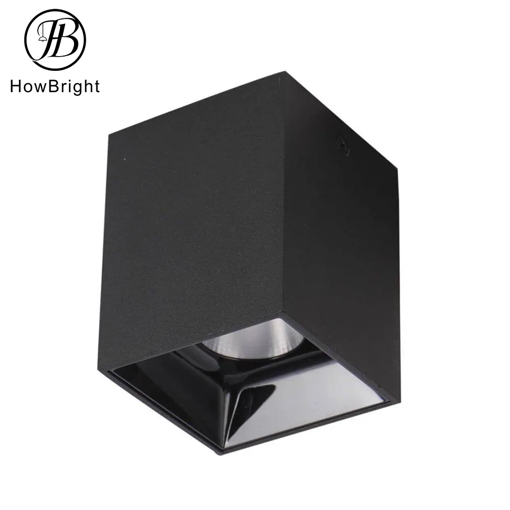 Morden COB LED Square One/Two/Three Heads Black Indoor Surface Mounted Square Led Downlight