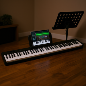 D0100HAD2VG Piano Plegable de 88 Teclas, Teclado MIDI Bluetooth Portátil, Diseño Plegable Negro, Interpretación Musical - Product Image 2
