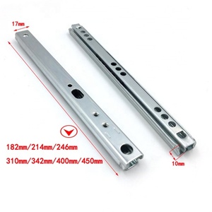 Glissières de tiroir à roulement à billes FGA 17 mm, mini-extension partielle, double sens de déplacement - Product Image 2